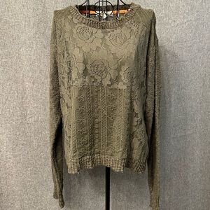 “Rewind” brand lace appliqué sweater- size Medium
